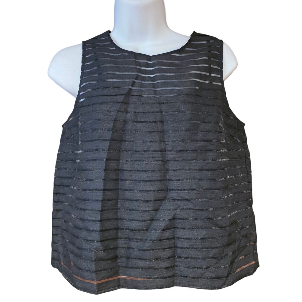 Banana Republic sheer striped sleeveless top with tank sz XS‎